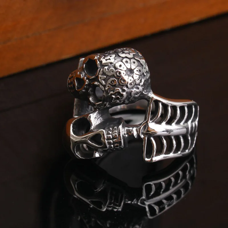 Череп дизайн очаровательное кольцо панк ювелирный подарок на палец кольца из нержавеющей стали Мужские Модные Ювелирные изделия Новое поступление