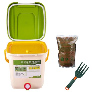 

12L Compost Bin Recycle Composter Aerated Compost Bin PP Organic Homemade Trash Can Bucket Garden Food Waste Bins