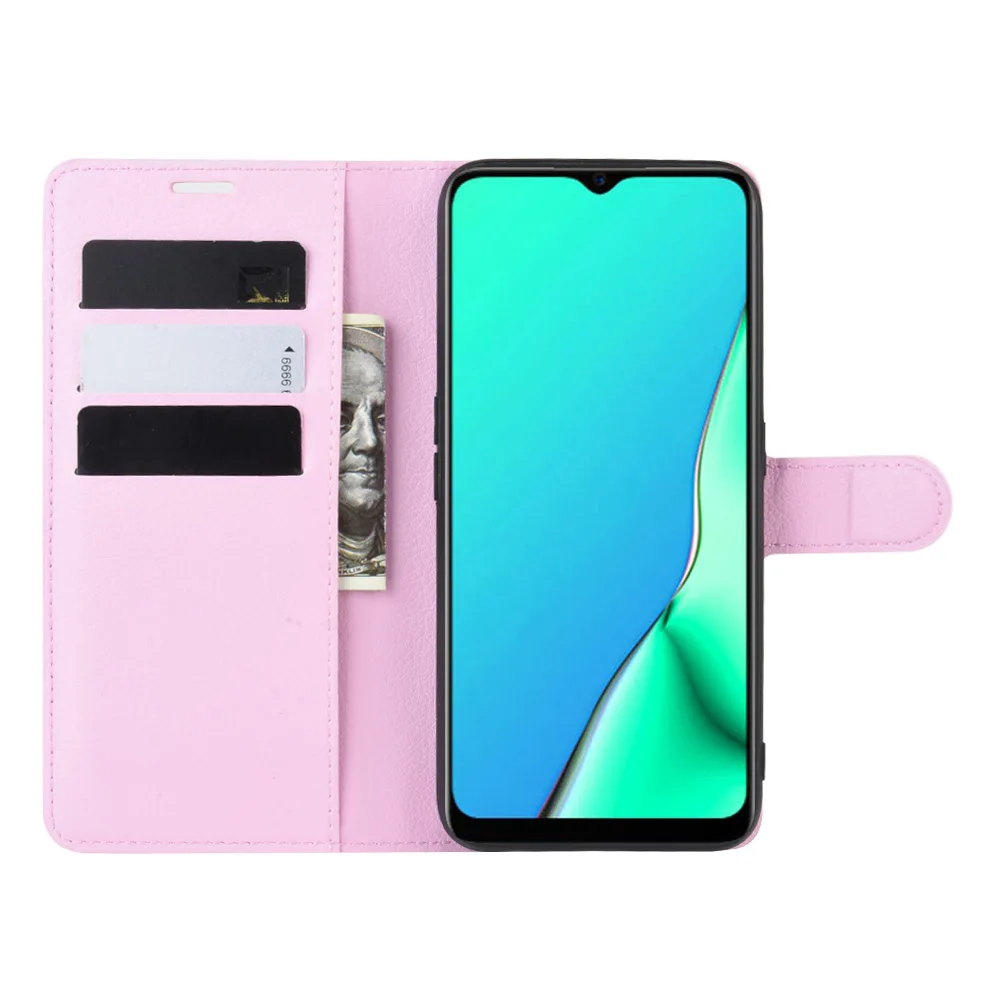 A9 или A11x чехол для OPPO A9() A11-X чехол-кошелек с отделением для карт в виде книги кожаный защитный чехол с Откидывающейся Крышкой черный 9A A9- A11 X - Цвет: Розовый