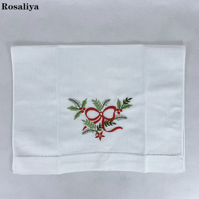 Fehér Vászon Hímzett Virágcsomagok Unisex Hankies Különleges Alkalmakkor - Image 4