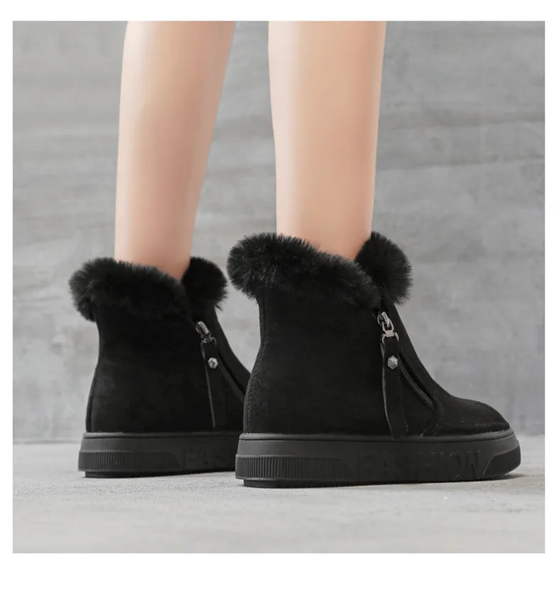Moipheng/женские замшевые ботинки; botas mujer invierno; зимние ботинки, увеличивающие рост; ботинки на высоком каблуке; женские ботинки без застежки