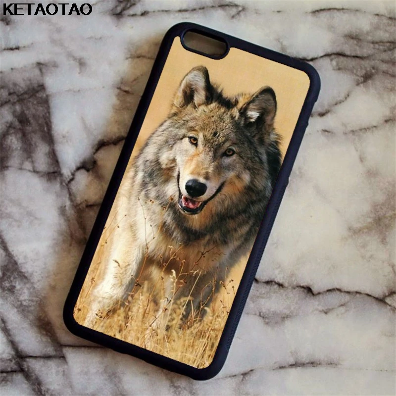 Небесно-голубой KETAOTAO Animal Print Wolf Pattern Phone Cases for iPhone 4S SE 5C 5S 6S 7 8 Plus X XS XR 11 Pro Case Soft TPU Rubber Silicone - Цвет: Небесно-голубой