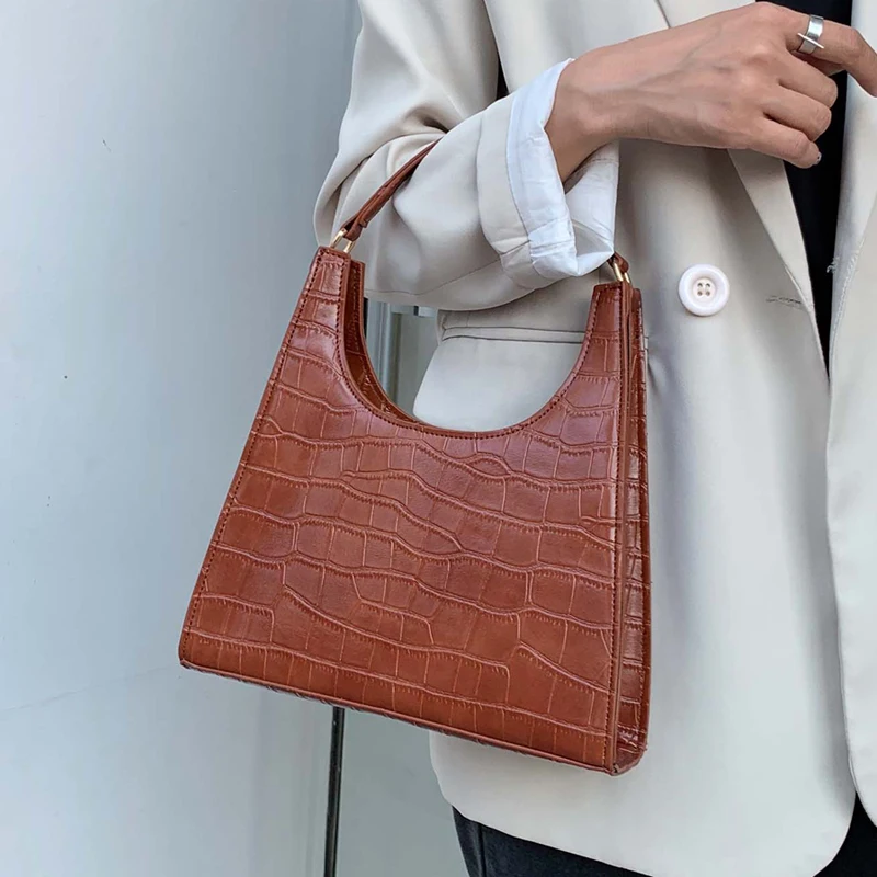 

2019 Fashion Autumn&Winter Luxury Ladies Handbag Designer High Quality PU Large Capacity Retro Bag Shoulder Bag Baguette Bag