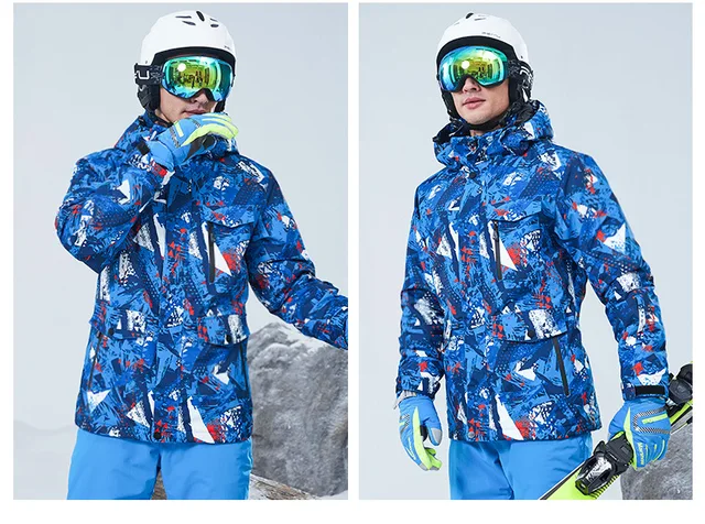  Ropa térmica para hombre, impermeable, resistente al viento,  pantalones de nieve, chaqueta de esquí, trajes de esquí y snowboard,  Color01, M : Deportes y Actividades al Aire Libre