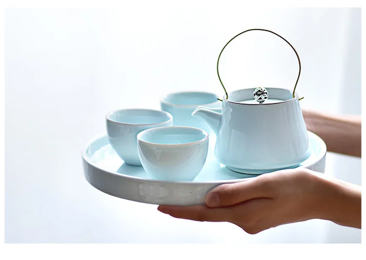 

Jingdezhen China antique Kung Fu teapot teacup tea set Japanese household ceramic tea cup decoration ceremony porcelain kettle