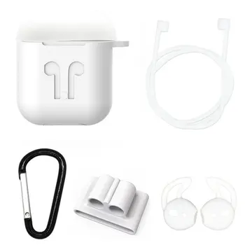 

5Pcs/Set Silicone Cover For Airpods Protective Case Anti-lost Wire Eartips Strap Holder For Apple Air Pod Headset accessories