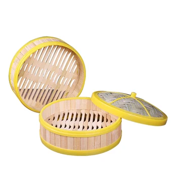 

2 Tier Bamboo Steamer Perfect For Steaming Dim Sum Dumplings Buns Vegetables Fish Rice, Non-stick Pad