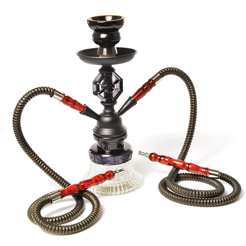 

Arabian Hookah Set Portable Double Tube Bar Hookah,Hookah Narguile Acrilico Glass Hookah Base Garrafa Smoking Accessories gift