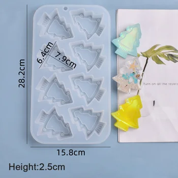 

DIY Crystal Epoxy Resin Mold Three-dimensional Christmas Tree Table Decoration Mousse Cake Baking Pan Silicone Mold