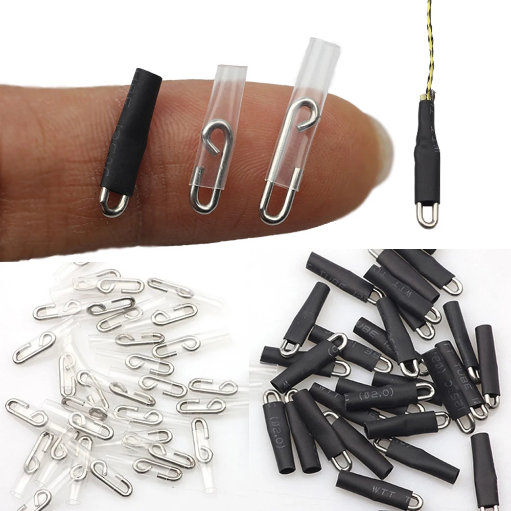 20 pcs Safety Lead Snap Enganche Rapido Fast Fishing Snaps Heat Shrink Tube enchufe rapido Fishing Connector Fast Hook