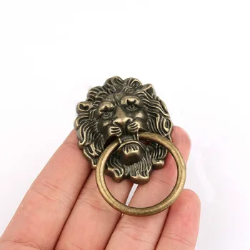

1PCS 67*43mm European style lion head ring bronze handle ring drawer handle ring single hole pull ring cabinet door