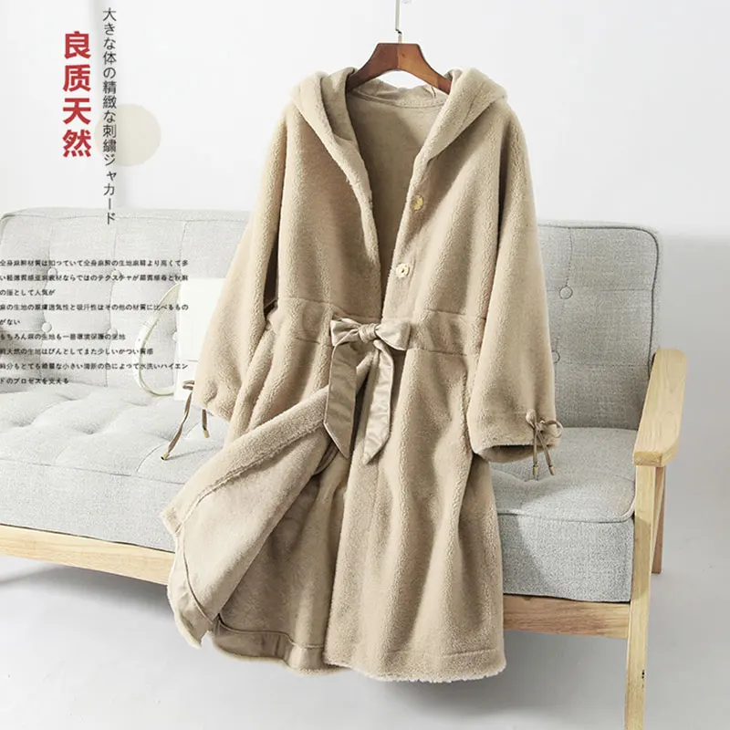 100% шерстяная куртка пальто из натурального меха овечья шерсть зимнее женская