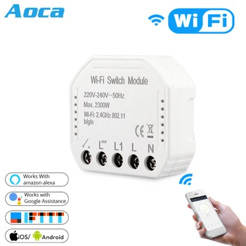 

Wifi Smart Light Switch Diy Breaker Module Smart Life/Tuya APP Remote Control,Works with Alexa Echo Google Home 1/2 Way