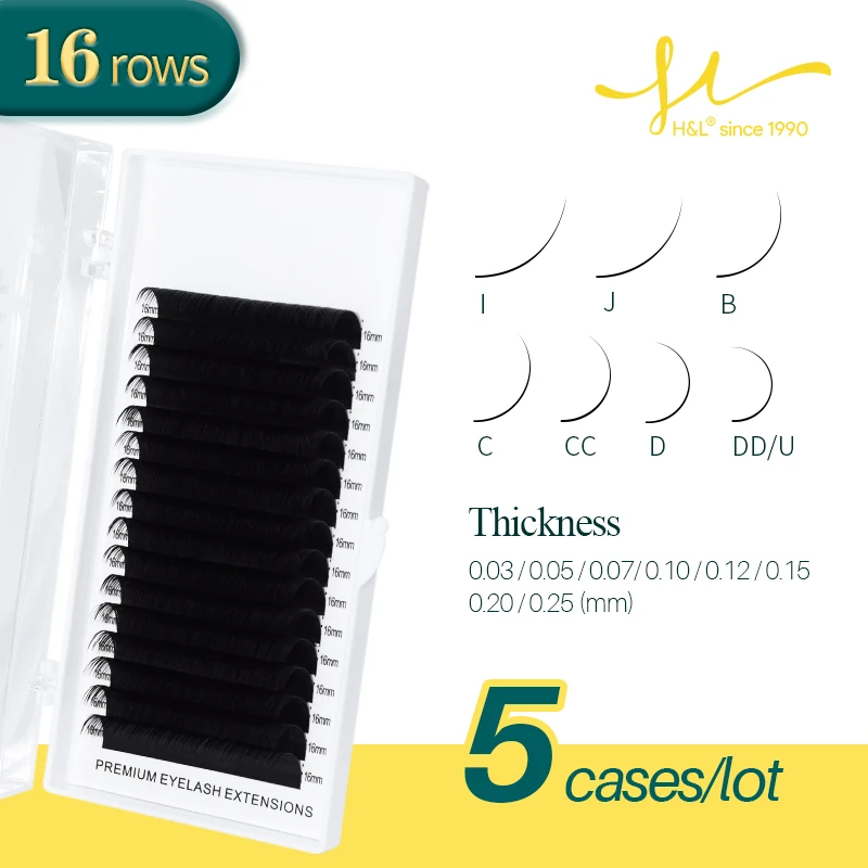 H&ampL SINCE 1990 16Rows Faux Mink Individual Eyelash Lashes Maquiagem Cilios For Professionals Soft Extension | Красота и здоровье