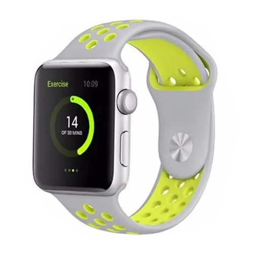 silver yellow 2 Силиконовый ремешок для apple watch band 4 5 3 42 мм 38 мм correa iwatch band 4 44 мм 40 мм спортивный браслет Nike аксессуары для apple watch - Цвет ремешка: silver yellow 2