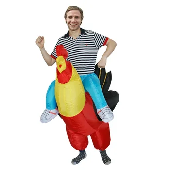 

Cosplay Cook Ride On Inflatable Costume Chicken Rooster Purim Halloween Costume For Women Men Christmas Hen Stag Night Outfit