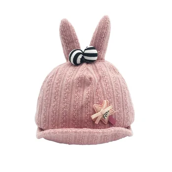 

Cute Baby Hat 1-2T Newborn Toddler Baby Girl Boy Spring Rabbit Ear Baseball Cap Bow-knot Sun Hat