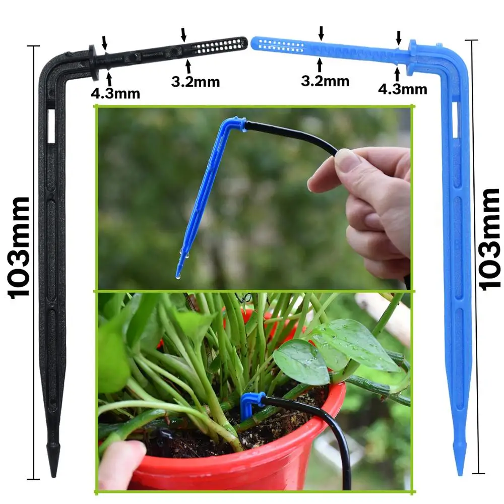 Greenhouse Garden 50PCS Bend Drip Arrow Dripper Micro Drip Irrigation Kit Emitter fit 3/5mm Hose Watering Saving Dripper Flowers 3