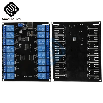 

DC7V-38V 16-channel 16 Ch Serial Relay Module 10A/250V Relay Module Board DC 12V 24V Relay Module