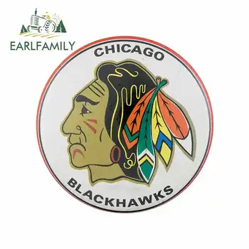 

EARLFAMILY 13cm x 13cm For Chicago Blackhawks Custom Car Sticker Waterproof Occlusion Scratch Vinyl Car Warp Decal Decoration