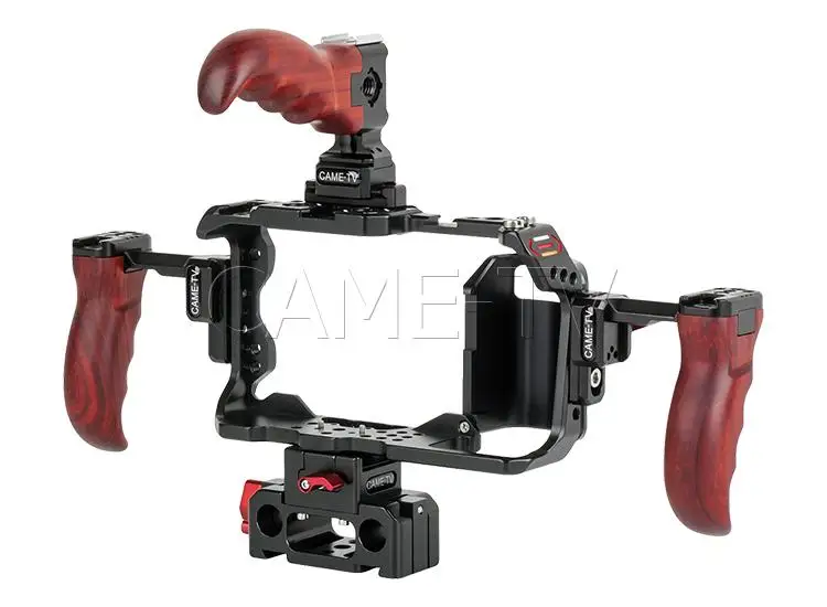 CAME-TV установка для Blackmagic Pocket cinema camera 4K с деревянными ручками