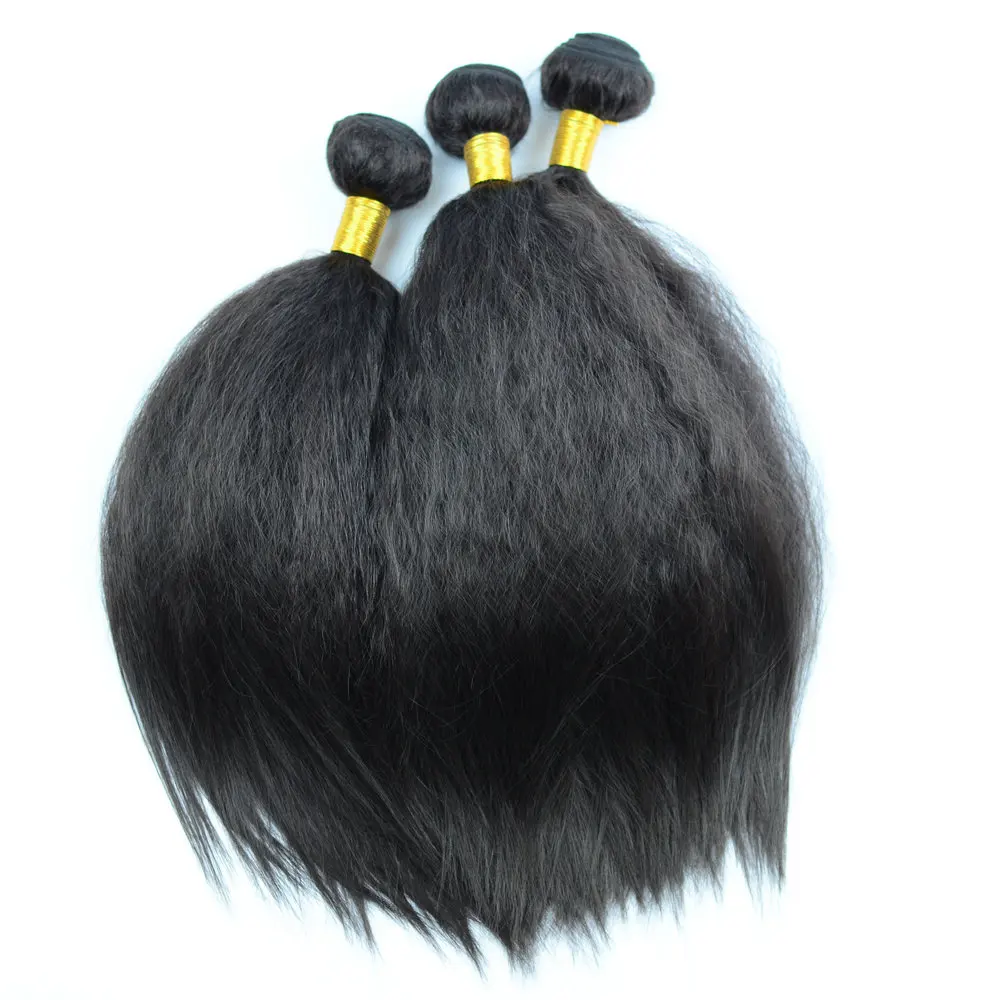 Endireitar a Trama Dobro da Cor do Piano do Cabelo da Fibra Resistente ao Calor Yaki em Linha o Cabelo Sintético Macio Empacota Parte Pode Tecer Reta 100g Uma 15 High Quality Apliques e perucas