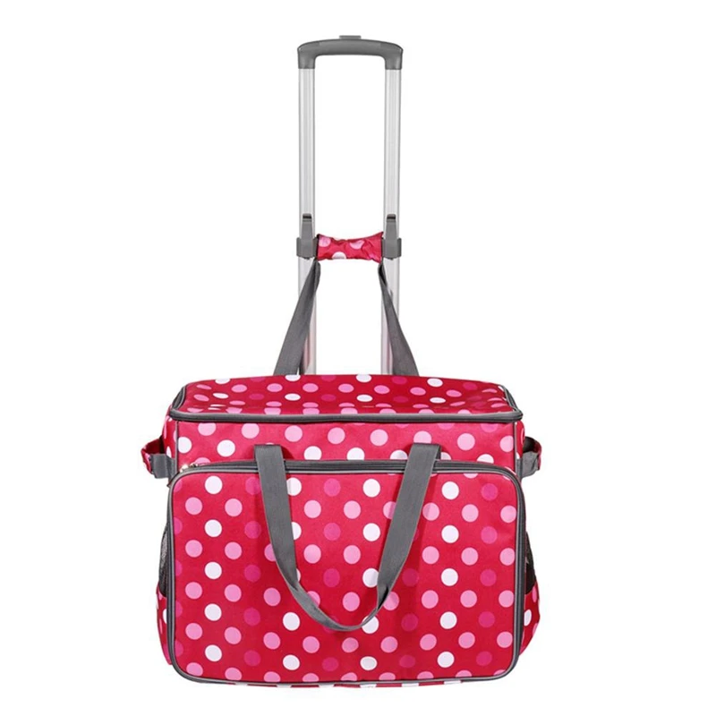 

ABZC-Portable Large Sewing Machine Trolley Bag Rolling Sewing Accessories Storage Bag with Pockets and Handles Organizador