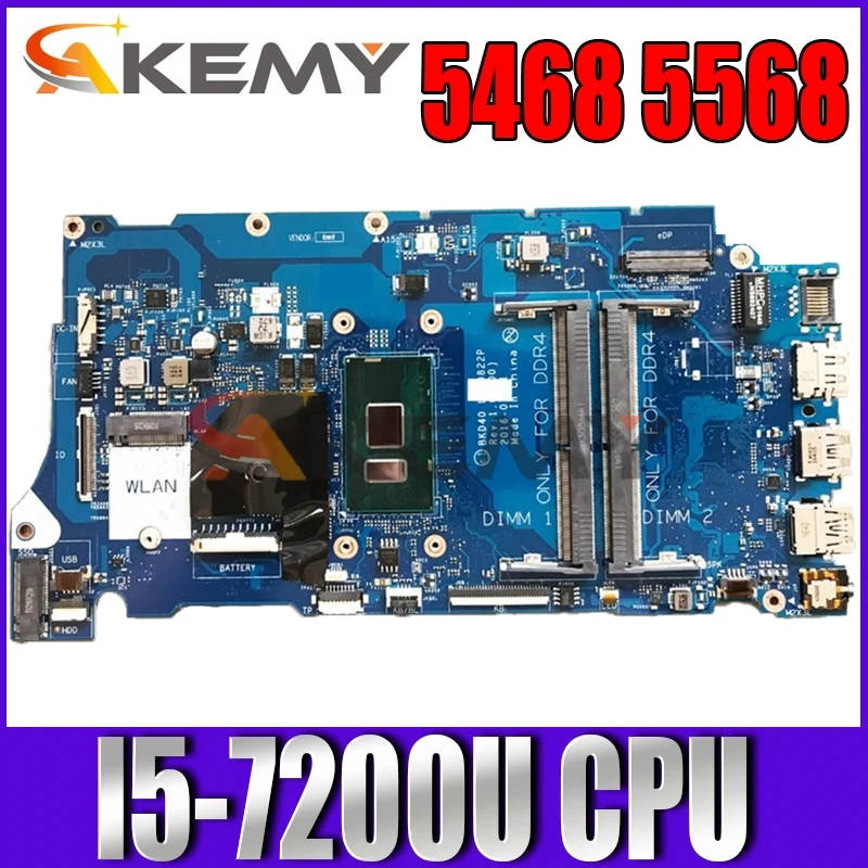 For Dell Vostro 5468 5568 Laptop Motherboard CN-06NY5G 06NY5G 6NY5G BKD40 LA-D822P With SR2ZU I5-7200U CPU 100% fully tested | Компьютеры
