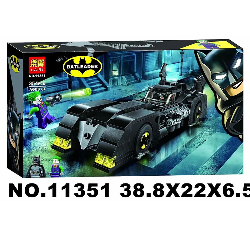 Новинка года, серия Bela 11351 DC Super Heroes, Бэтмобиль: погоня за джокером, строительные блоки, кирпичные детские игрушки, рождественский подарок, 76119