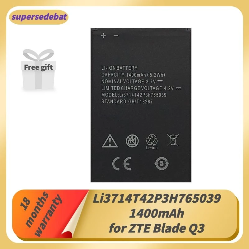 Supersedeba Li3714T42P3H765039 Батарея для ЖК дисплея ZTE Blade A3 Q3 T230 AF3 T220 T221 A5 AF5 Pro Bateria Мобильный