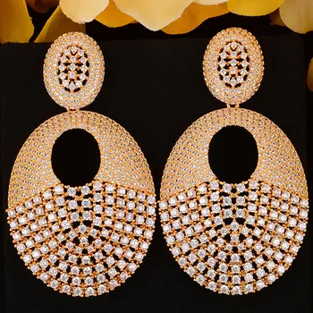 

GODKI Luxury MAXI SIZE Dangle Earrings For Women Wedding Waterdrop Cubic Zirconia DUBAI Bridal Earring Jewelry Accessories2020