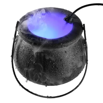 

Halloween Witch Pot 12 LED Mist Maker Fogger Water Fountain Fog Machine Atomizer Halloween Witch Jar Party Prop Halloween Decora