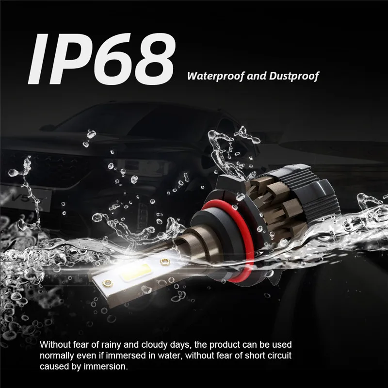 2 шт. 9005 9006 H1 H4 H7 H11 Автомобильные светодиодные фары лампы 9В/32 V 6000K IP68 беговые кроссовки nikeeinglys Противотуманные фары авто аксессуары