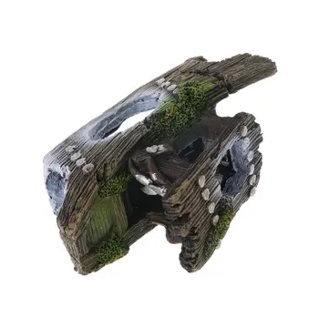 

Resin Wreck Sunk Ship Sailing Boat Simulation Moss Aquarium Landscaping Decor