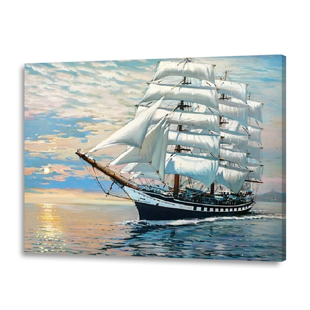 DIY картина по номерам гладко на море натюрморт холст Картины Рисование 40x50 см