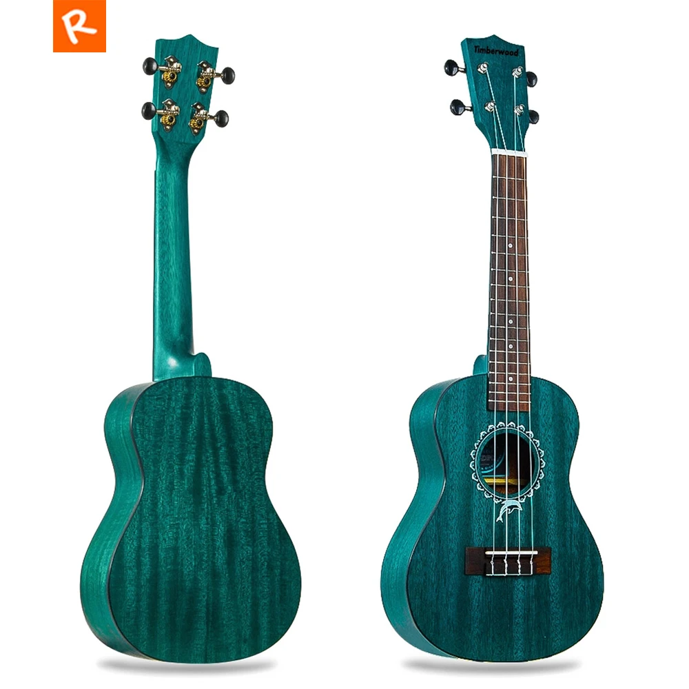 Гавайские укулеле 23 дюйма матовые синие из красного дерева 4 струны маленькие для