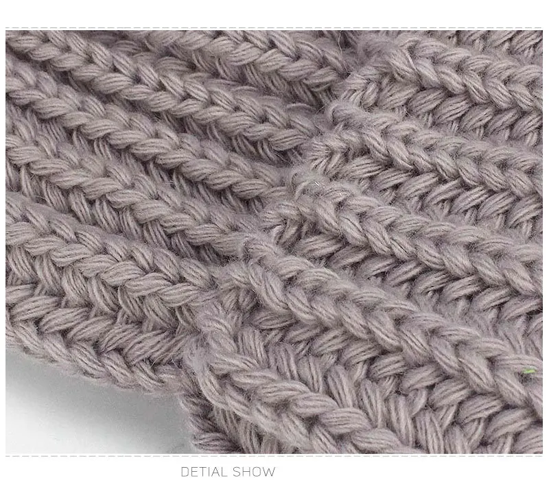 Leisure Fashion The New Hat For Women's Autumn Winter Hats Increase Big Beanie Knit Wool Set Head Hat Acrylic Thick Line Caps