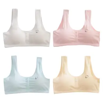 

Young Girls Candy Color Wide Strap Training Bra Removable Padd Cartoon Underwear