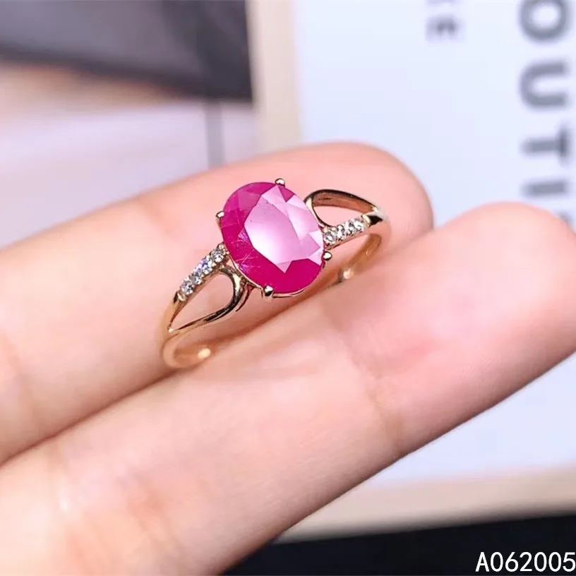 KJJEAXCMY Изящные Ювелирные изделия 18K золото инкрустированное натуральным Рубином