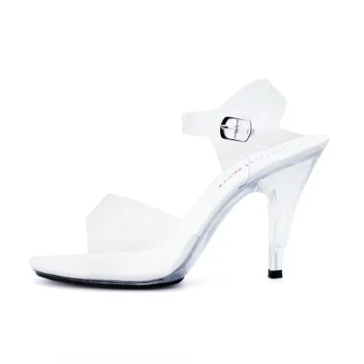 Сандалии Для женщин Soulier Femme модель сценических шоу стильная обувь на высоком каблуке 10-20 см защитная пленка высокой прозрачности водонепроницаемые сандалии Large-size35-42 - Цвет: heel10cm