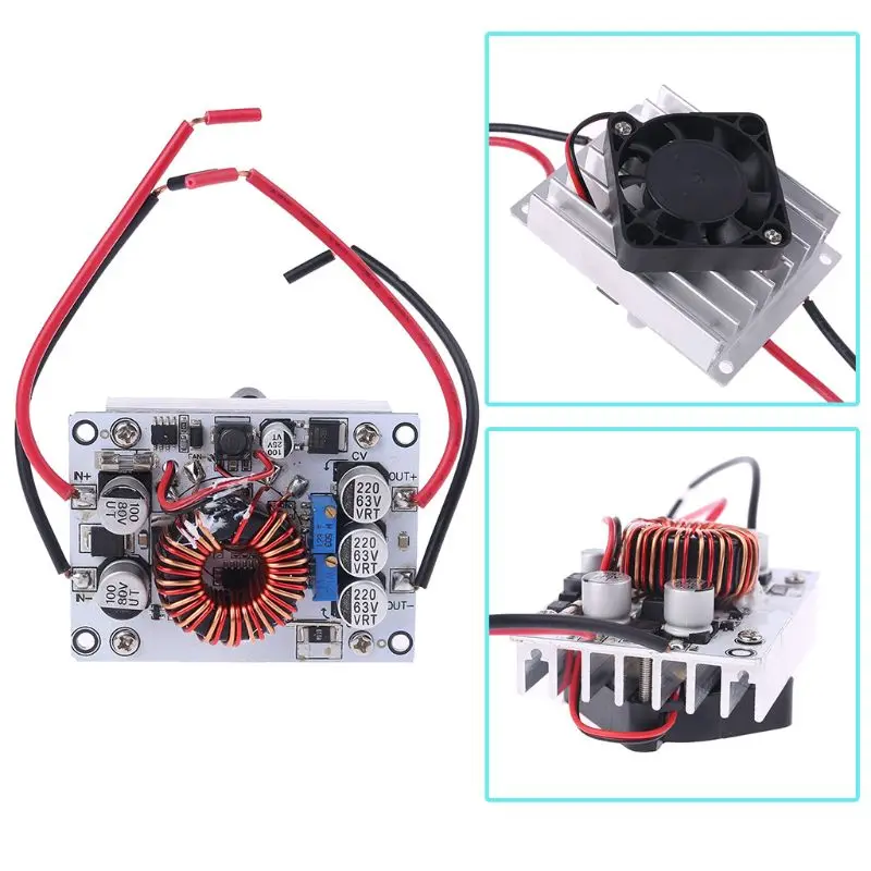 180 Вт DC Регулируемый повышающий преобразователь с радиатор и вентилятор CC/CV постоянный ток Повышающий Модуль питания
