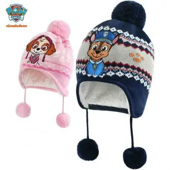 

2019 New Genuine Paw Patrol chase marshall skye THICK hat kids winter Velvet cap high quality children toy Christmas gift 1pc