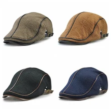 Береты для мужчин с узором в елочку, повседневная Кепка, винтажная осенне-зимняя береты, британская ретро Кепка на плоской подошве, регулируемая твидовая Кепка