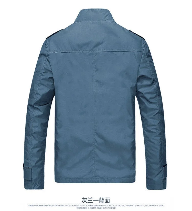 

Cross-Border AliExpress Jacket Men's 2019 Spring And Autumn Thin Men's Stand Collar ，Jackjons Casual Jacket Amazon