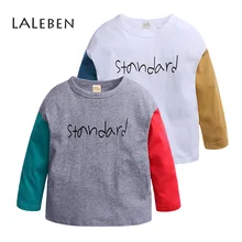Lalaben/Детские топы на весну и осень, футболки с длинными рукавами для мальчиков и девочек, блузка для малышей, хлопковая рубашка с вышивкой в стиле пэчворк