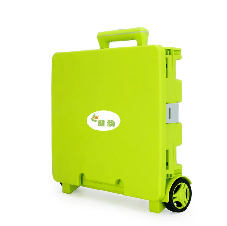 Portable Folding Trolley Box Storage Box Shopping Trolley Portable Grocery Trolley Trolley Student Gift Box 2 Orders - Цвет: Зеленый