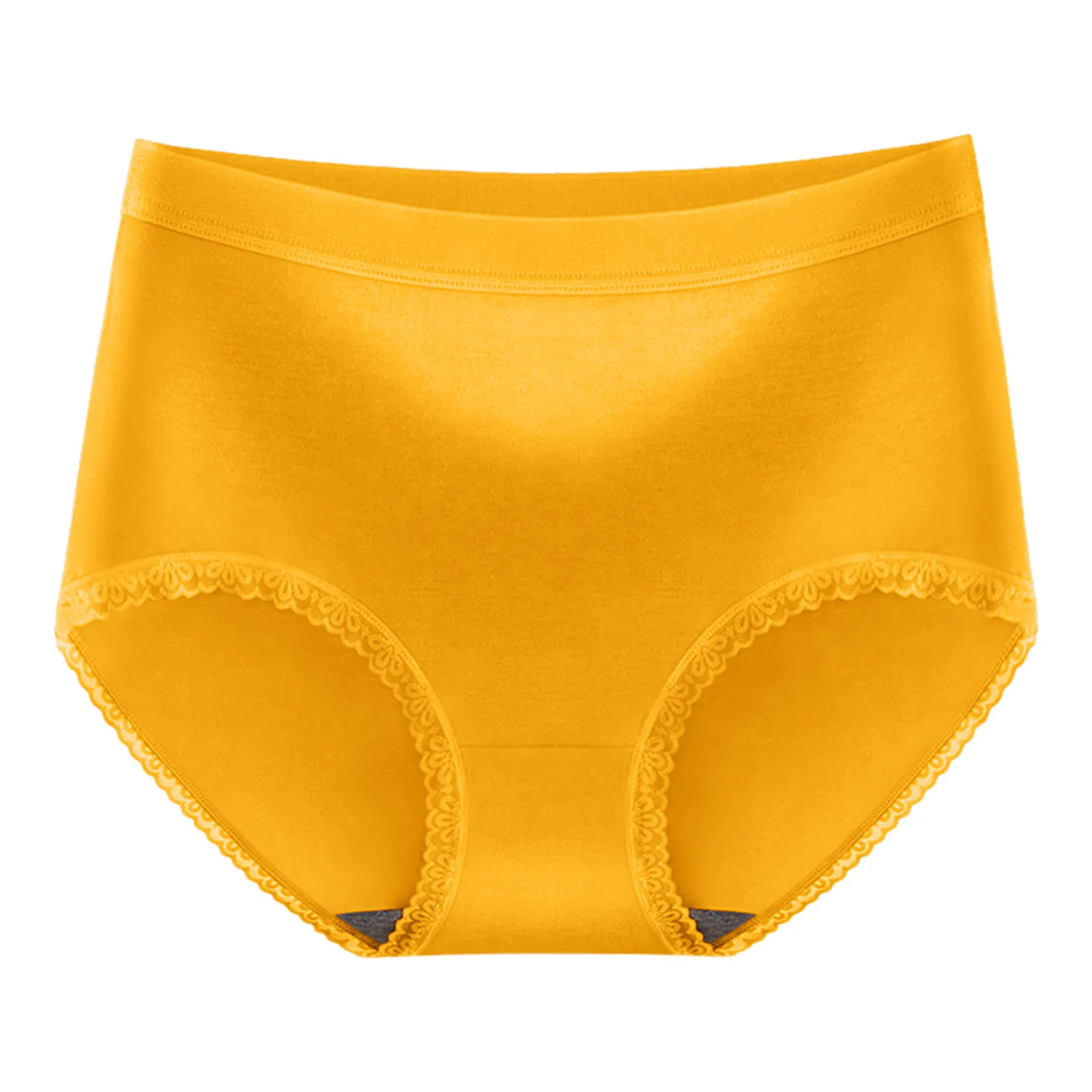 YiHWEI Female Short Yellow Lingerie for Women Seamless Women's Underwear  Fitted High Waisted Pure Cotton Briefs L 