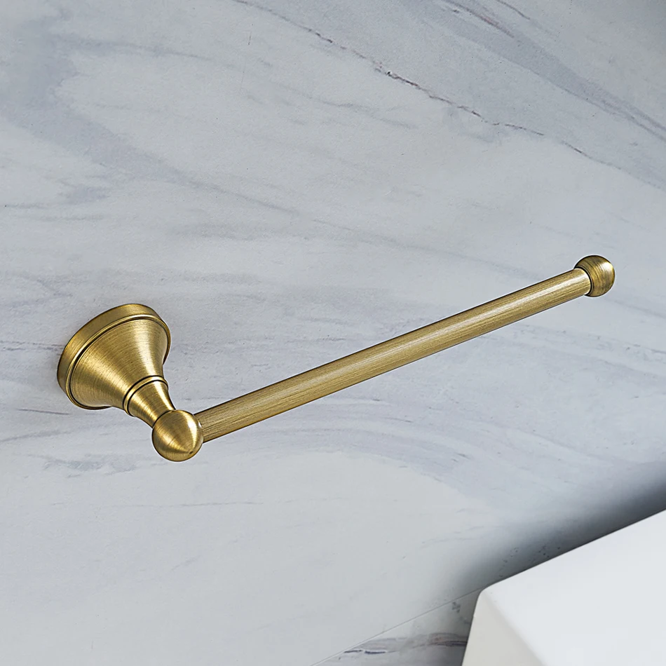 Bronze Towel Holder Black Gold Bathroom Accessories Antique Towel Ring White Towels Bar Vintage Chrome Big WC Paper Holders 30cm