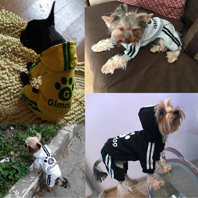 Комбинезон с собакой, одежда для домашних питомцев; кошки костюм толстовки с капюшоном плюшевый щенок боди, Комбинезон спортивный четыре ноги комбинезон Костюмы XS размеры s m l xl XXL