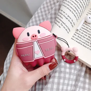 

Cute Little Bear Pig Soft Silicone Case Earphones For Apple Airpods Bluetooth Wireless Earphone Protective Skin Cover Box